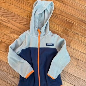 Lands' End 3T Navy Fleece Jacket with Orange Trim